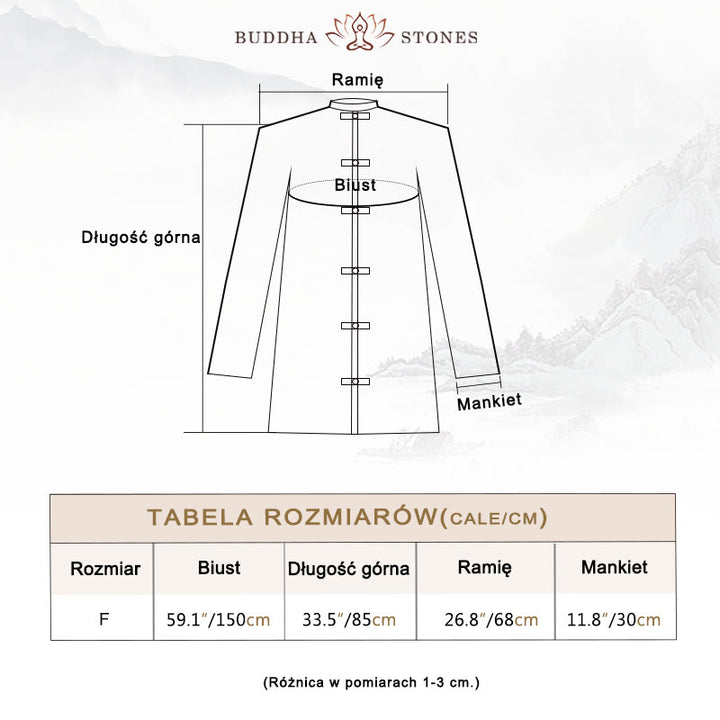 Koszula z nadrukiem „Buddha Stones Plain Frog-Button” z guzikami Zen Tai Chi Meditation Top Odzież Bawełniana lniana kurtka - image 3