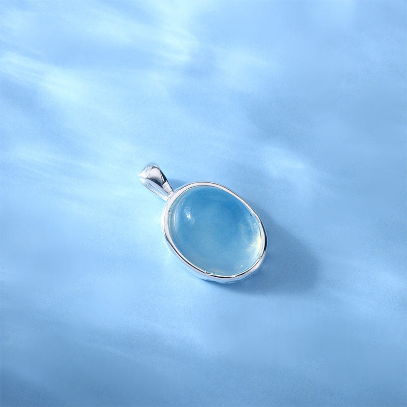 Buddha Stones 925 Srebro Sterlingowe Akwamaryn Uzdrawiający Naszyjnik Łańcuch Obojczyka Wisiorek - image 11