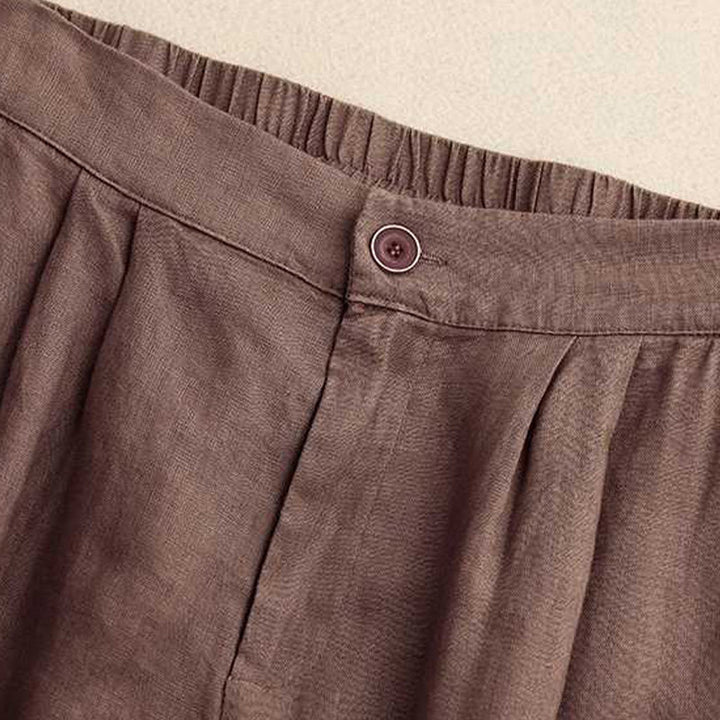 Buddha Stones Letnie Casual Jednokolorowe Zamki Błyskawiczne Guziki Z Włókna Akrylowego Żabki Guziki Damskie Szorty Z Kieszeniami - image 1