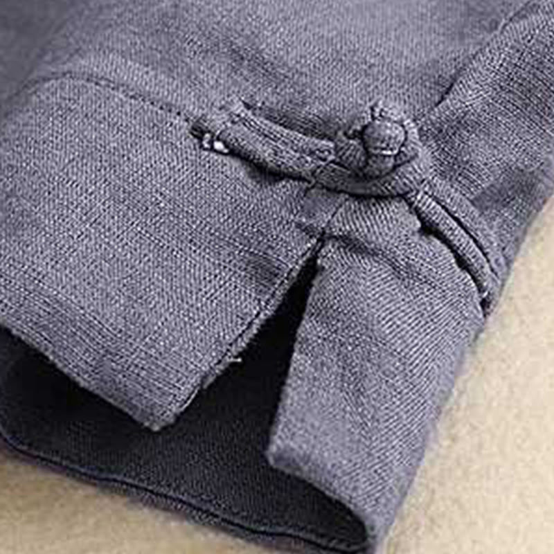 Buddha Stones Letnie Casual Jednokolorowe Zamki Błyskawiczne Guziki Z Włókna Akrylowego Żabki Guziki Damskie Szorty Z Kieszeniami - image 11