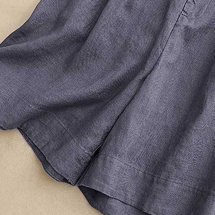 Buddha Stones Letnie Casual Jednokolorowe Zamki Błyskawiczne Guziki Z Włókna Akrylowego Żabki Guziki Damskie Szorty Z Kieszeniami - image 9