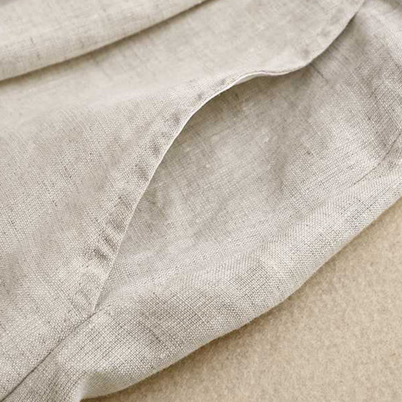 Buddha Stones Letnie Casual Jednokolorowe Zamki Błyskawiczne Guziki Z Włókna Akrylowego Żabki Guziki Damskie Szorty Z Kieszeniami - image 20