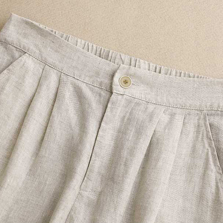 Buddha Stones Letnie Casual Jednokolorowe Zamki Błyskawiczne Guziki Z Włókna Akrylowego Żabki Guziki Damskie Szorty Z Kieszeniami - image 14