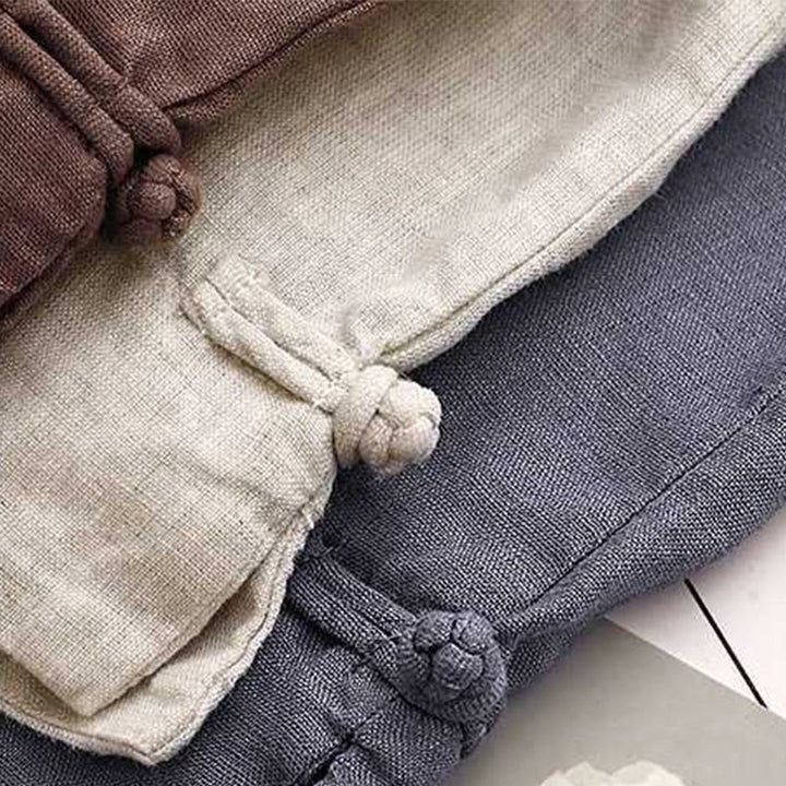 Buddha Stones Letnie Casual Jednokolorowe Zamki Błyskawiczne Guziki Z Włókna Akrylowego Żabki Guziki Damskie Szorty Z Kieszeniami - image 22