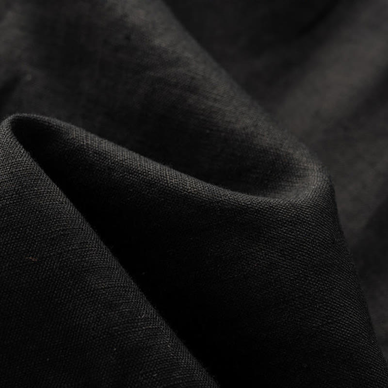 Buddha Stones Letnie Casualowe Gładkie Zamek Błyskawiczny Guziki Bawełna Len Damskie Szorty Z Kieszeniami - image 14