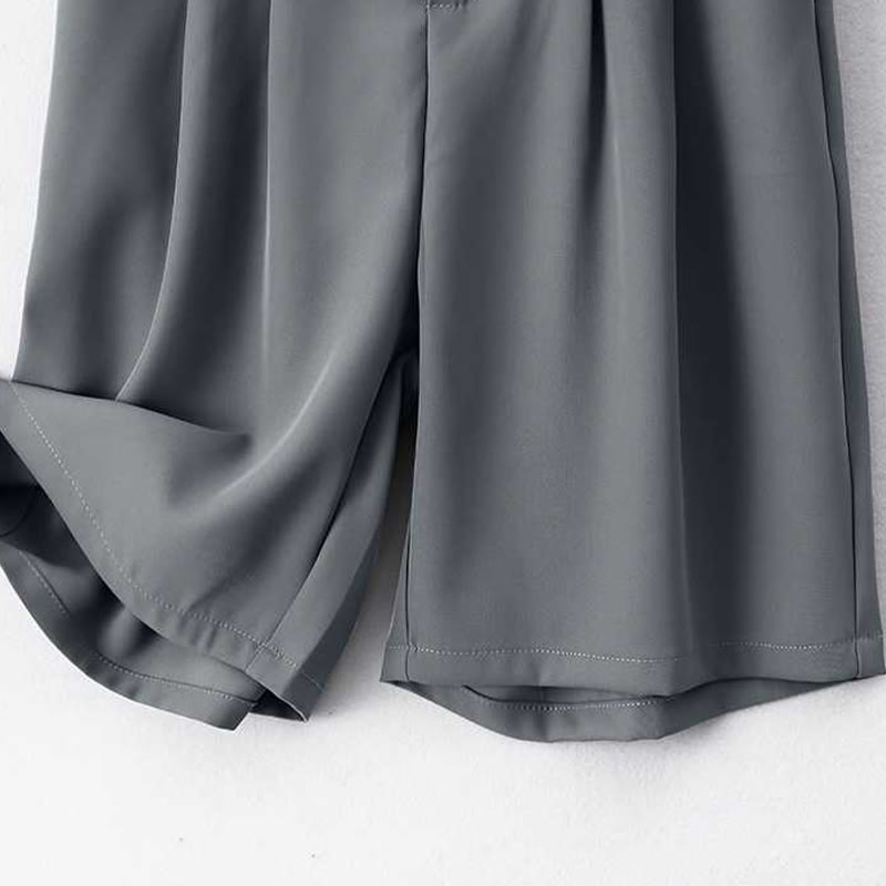 Buddha Stones Letnie Luźne Luźne Gładkie Bawełniane Lniane Damskie Szorty Z Kieszeniami - image 1