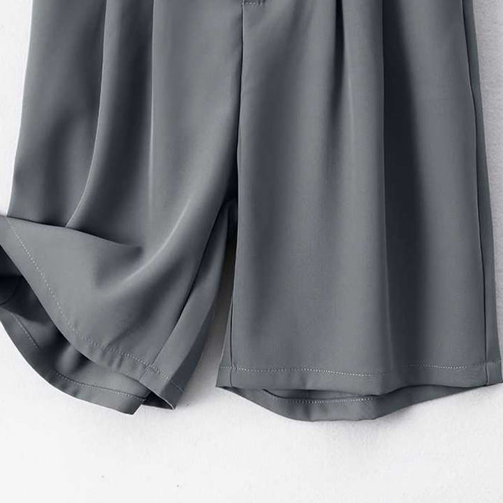 Buddha Stones Letnie Luźne Luźne Gładkie Bawełniane Lniane Damskie Szorty Z Kieszeniami - image 1