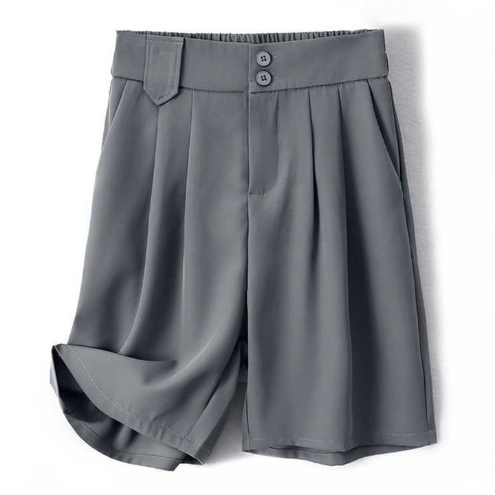 Buddha Stones Letnie Luźne Luźne Gładkie Bawełniane Lniane Damskie Szorty Z Kieszeniami - LightSlateGray - US8-10，UK/AU12-14，EU40-42 (2XL) - image 0