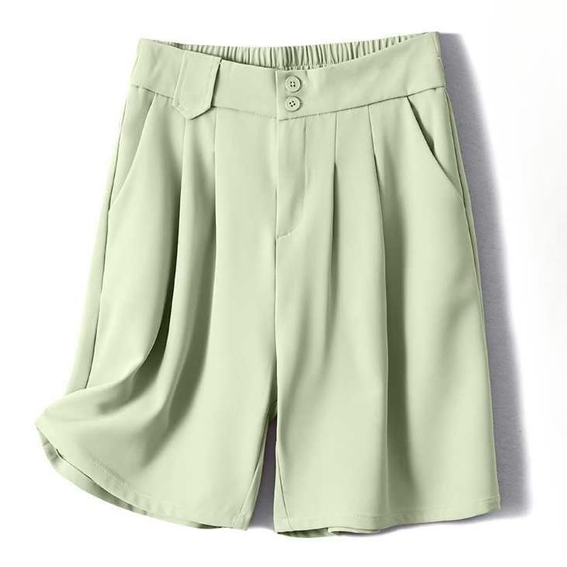 Buddha Stones Letnie Luźne Luźne Gładkie Bawełniane Lniane Damskie Szorty Z Kieszeniami - Miodowa spadź - US8-10，UK/AU12-14，EU40-42 (2XL) - image 5