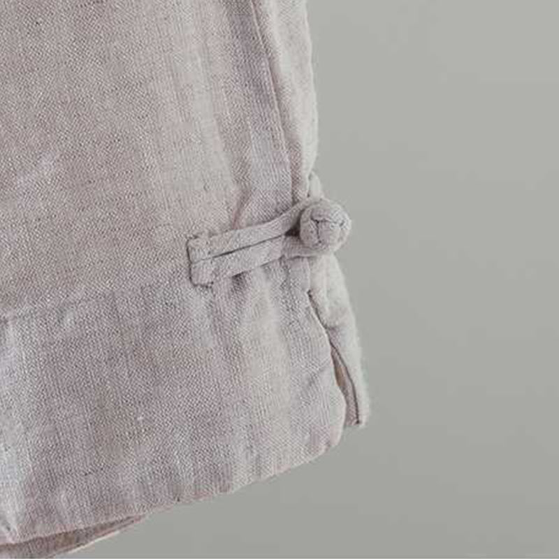 Buddha Stones Letnie Casualowe Jednokolorowe Żaby Guziki Zamek Błyskawiczny Guziki Włókna Akrylowe Damskie Szorty Z Kieszeniami - image 10