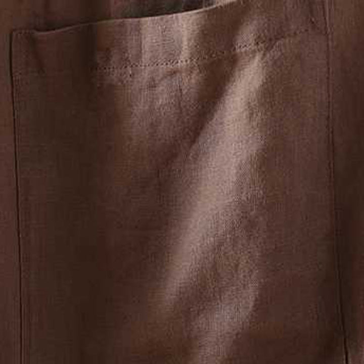 Buddha Stones Letnie Casualowe Jednokolorowe Żaby Guziki Zamek Błyskawiczny Guziki Włókna Akrylowe Damskie Szorty Z Kieszeniami - image 15