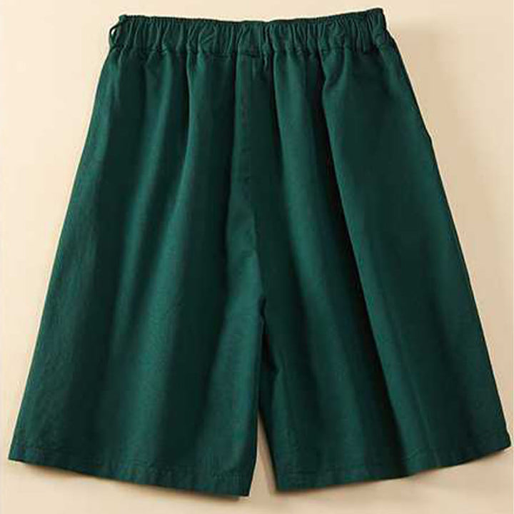 Buddha Stones Letnie Luźne Luźne Gładkie Bawełniane Damskie Szorty Z Kieszeniami - image 8