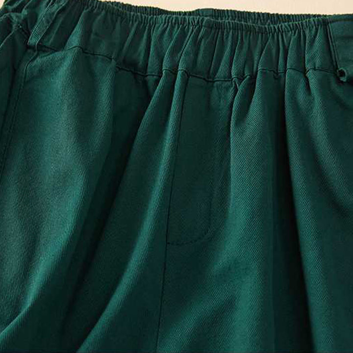 Buddha Stones Letnie Luźne Luźne Gładkie Bawełniane Damskie Szorty Z Kieszeniami - image 13