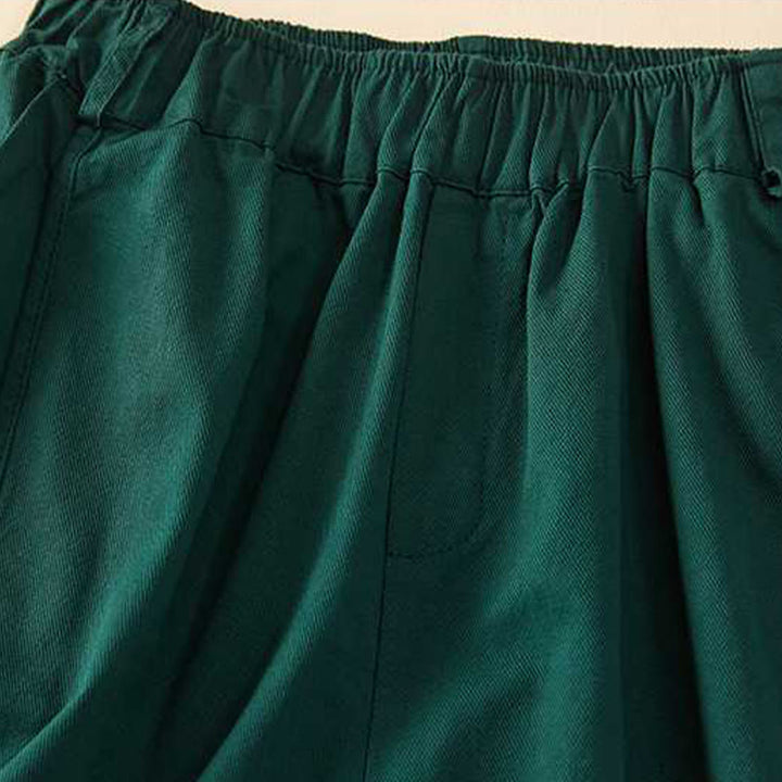 Buddha Stones Letnie Luźne Luźne Gładkie Bawełniane Damskie Szorty Z Kieszeniami - image 9