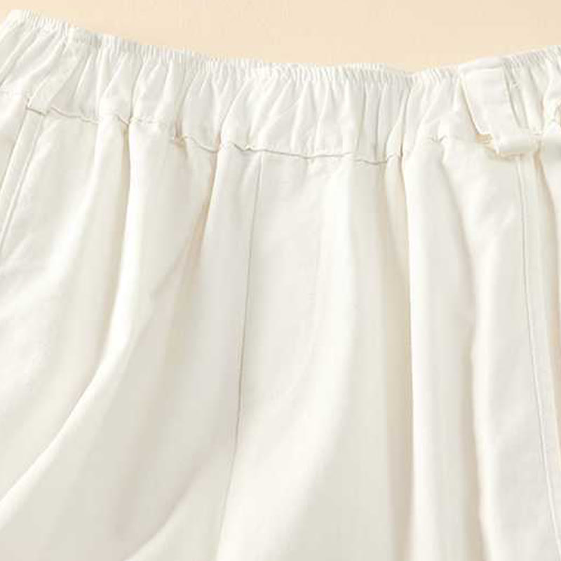 Buddha Stones Letnie Luźne Luźne Gładkie Bawełniane Damskie Szorty Z Kieszeniami - image 16