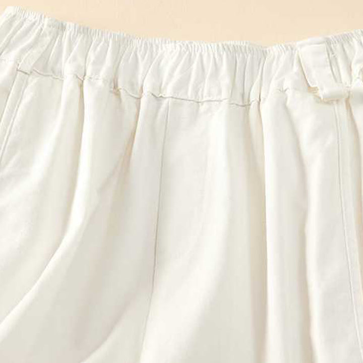 Buddha Stones Letnie Luźne Luźne Gładkie Bawełniane Damskie Szorty Z Kieszeniami - image 16