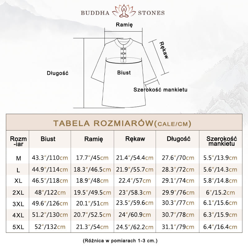 Buddha Stones 2-częściowy strój Tang Tradycyjny Żabkowy-Guzik Jednolity Długi Rękaw Koszula Spodnie Męski Zestaw - image 3