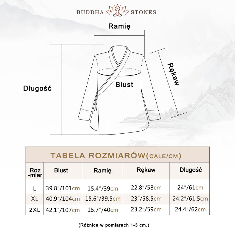 Koszula damska z długim rękawem i sznurowaniem w jednolitym kolorze z motywem Buddha Stones Hanfu - image 3