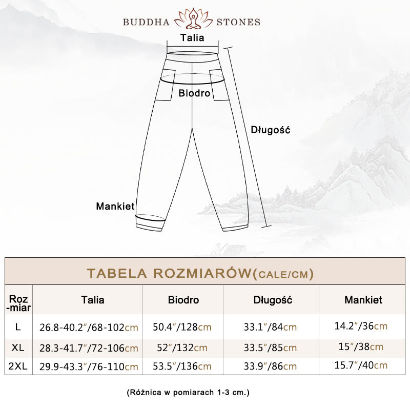 Buddha Stones Casualowe Gładkie Jednokolorowe Lniane Spodnie Damskie Z Kieszeniami - image 3