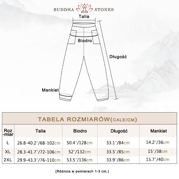 Buddha Stones Casualowe Gładkie Jednokolorowe Lniane Spodnie Damskie Z Kieszeniami - image 3