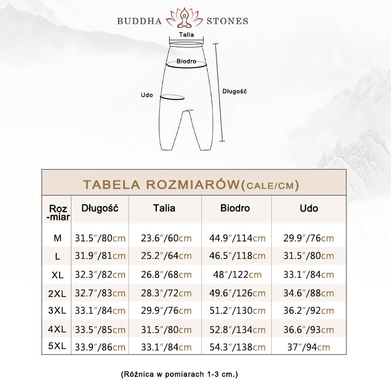 Buddha Stones Kwiaty Liście Brązowy Niebieski Malowanie Nadruk Bawełna Męskie Długie Spodnie Harem Z Kieszeniami - image 12