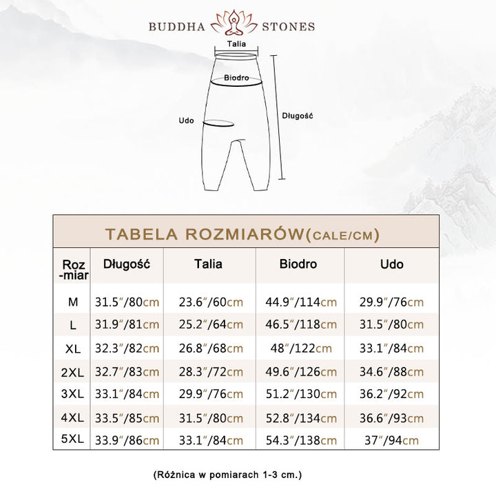 Buddha Stones Kwiaty Liście Brązowy Niebieski Malowanie Nadruk Bawełna Męskie Długie Spodnie Harem Z Kieszeniami - image 12