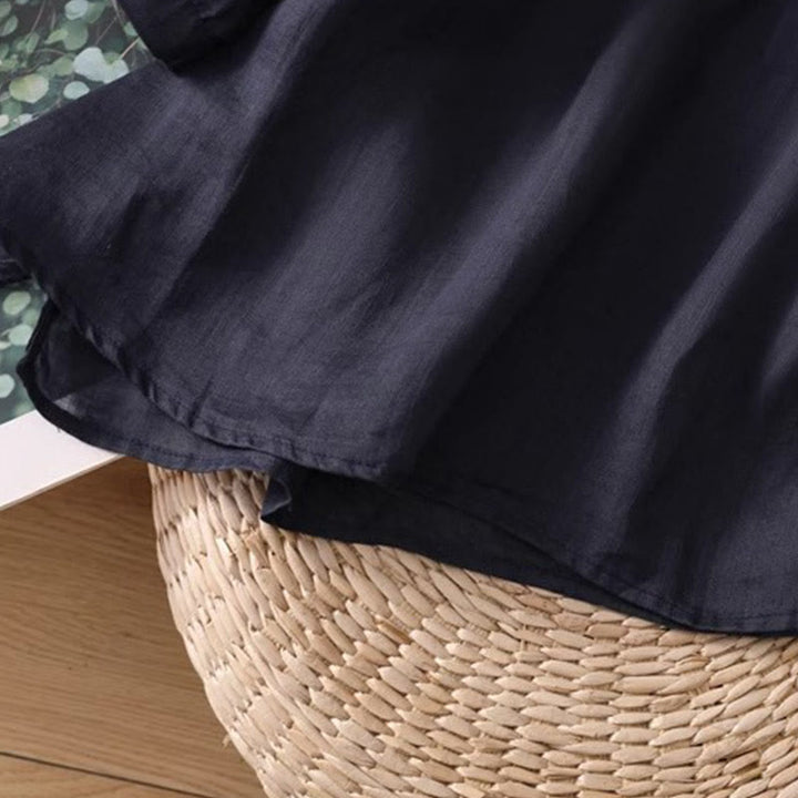 Koszulka damska z okrągłym dekoltem i krótkim rękawem z elastycznej tkaniny Buddha Stones Casual Symmetrical Embroidery