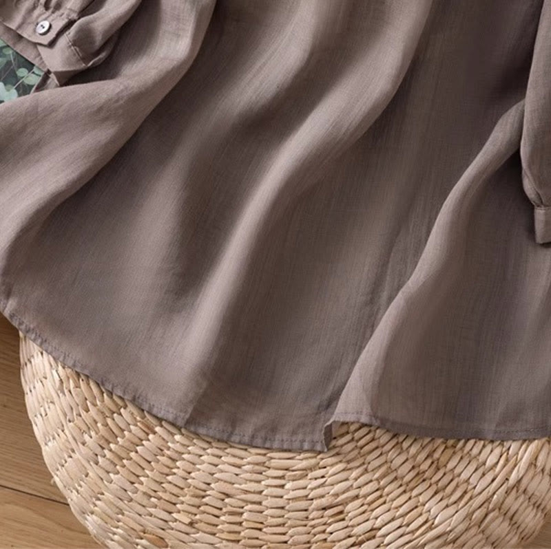 Koszulka damska z okrągłym dekoltem i krótkim rękawem z elastycznej tkaniny Buddha Stones Casual Symmetrical Embroidery