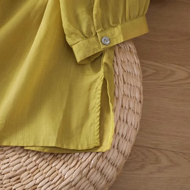 Koszulka damska z okrągłym dekoltem i krótkim rękawem z elastycznej tkaniny Buddha Stones Casual Symmetrical Embroidery