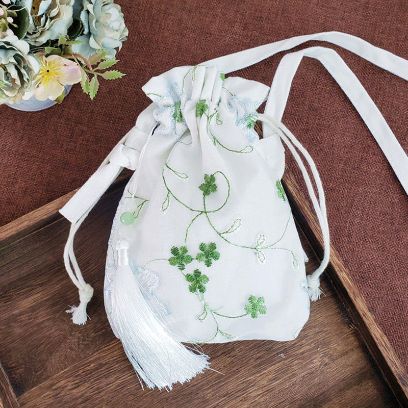 Buddha Stones Haftowane Kwiaty Wiśniowe Kwiaty Winorośli Płócienna Torba Crossbody Torba Na Ramię
