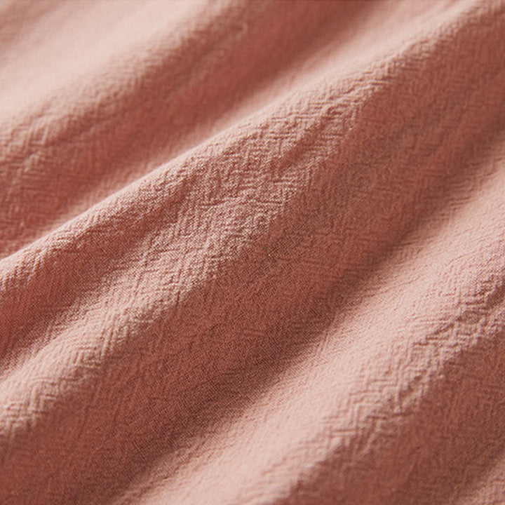 Sukienka midi damska z długim rękawem, haftem w stylu vintage z Buddha Stones, guzikami i żabą, z wysokim stanem i bawełną i lnem - image 16