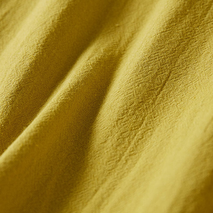 Sukienka midi damska z długim rękawem, haftem w stylu vintage z Buddha Stones, guzikami i żabą, z wysokim stanem i bawełną i lnem - image 4