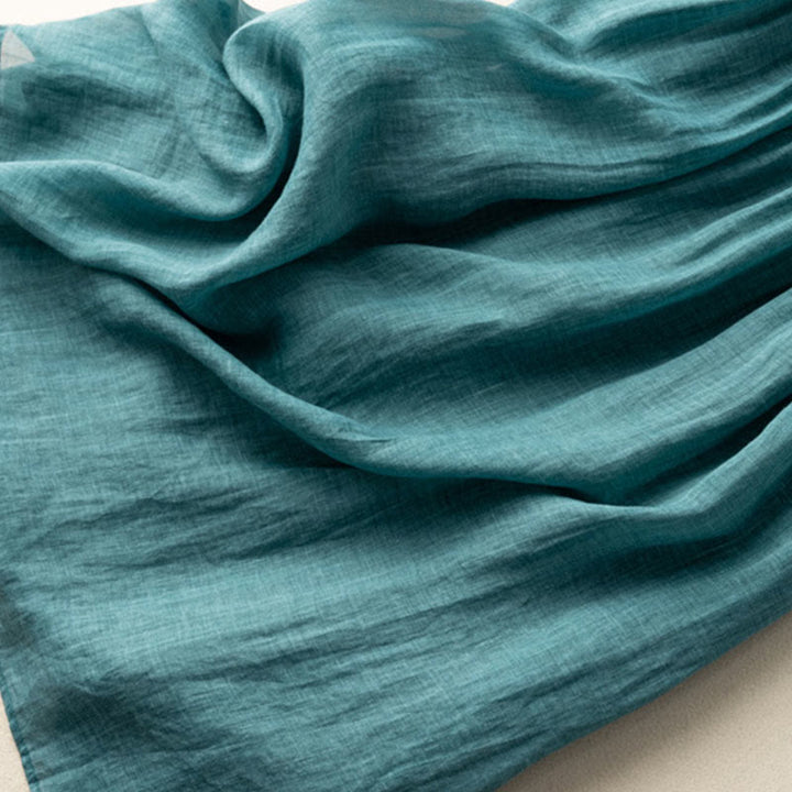 Sukienka midi damska z bawełny i lnu z krótkim rękawem i haftem etnicznym "Buddha Stones" - image 8