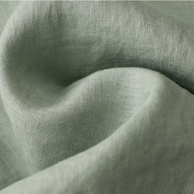 Sukienka midi damska z bawełny i lnu "Buddha Stones" z prostym, prostym zapięciem na guziki, falbaną przy dekolcie i krótkim rękawem - image 8