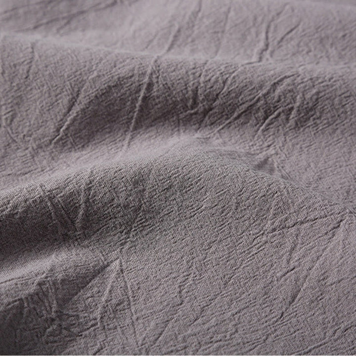 Buddha Stones, 2 sztuki, koszulka z krótkim rękawem i kieszeniami, gładka, z karbowanym kołnierzykiem, bawełniano-lniany zestaw do medytacji dla mężczyzn - image 18