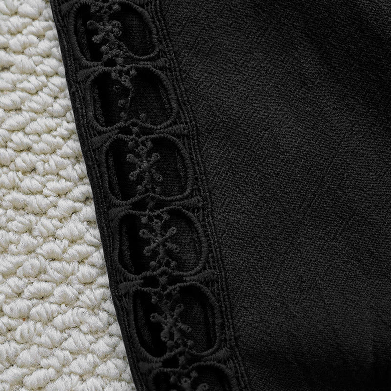 Buddha Stones Letnie Jednolity Kolor Łączenie Projekt Bawełna Len Spodnie Damskie Z Kieszeniami - image 12