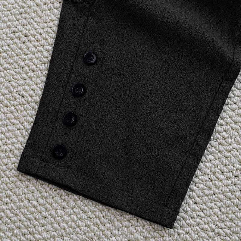 Buddha Stones Letnie Jednolity Kolor Łączenie Projekt Bawełna Len Spodnie Damskie Z Kieszeniami - image 13