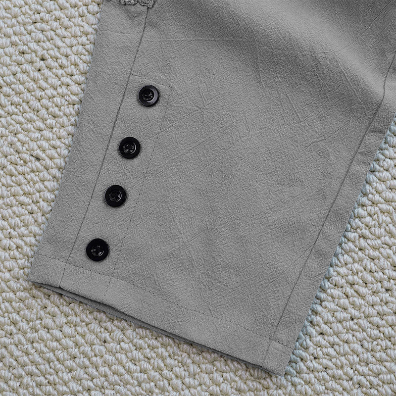 Buddha Stones Letnie Jednolity Kolor Łączenie Projekt Bawełna Len Spodnie Damskie Z Kieszeniami - image 20