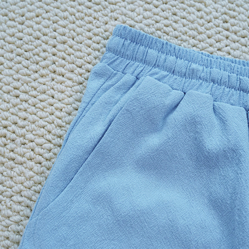 Buddha Stones Letnie Jednolity Kolor Łączenie Projekt Bawełna Len Spodnie Damskie Z Kieszeniami - image 32