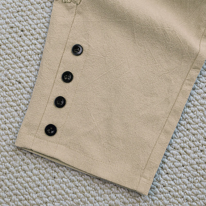 Buddha Stones Letnie Jednolity Kolor Łączenie Projekt Bawełna Len Spodnie Damskie Z Kieszeniami - image 27