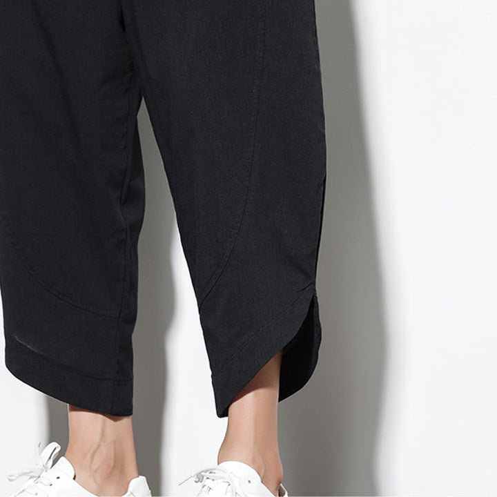 Buddha Stones Casual Letnie Spodnie Harem Męskie Z Sznurkiem Ściąganym 7-8 Długość Lniane Z Kieszeniami - image 29