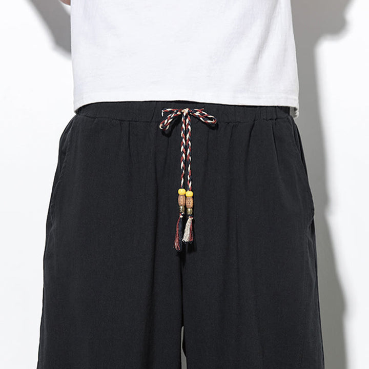 Spodnie haremowe męskie z kieszeniami i ściągaczem w stylu casual z Buddha Stones, 7-8 długości - image 26