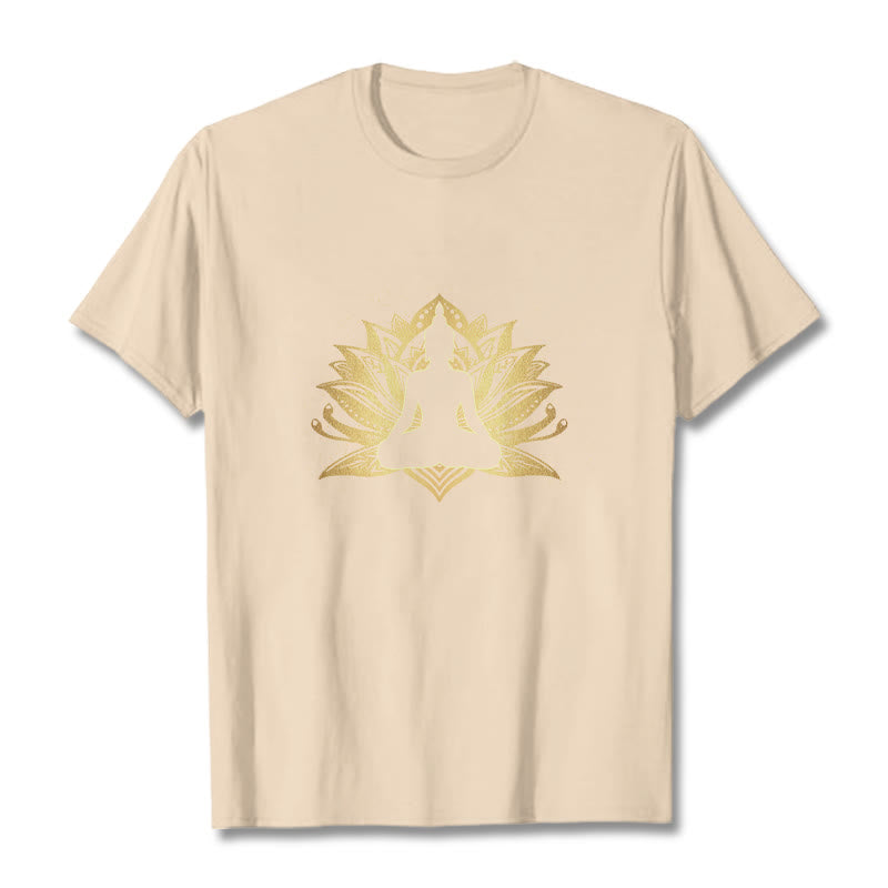 Buddha Stones Złoty Lotos Medytacja Budda T-shirt - For - 2XL - image 8
