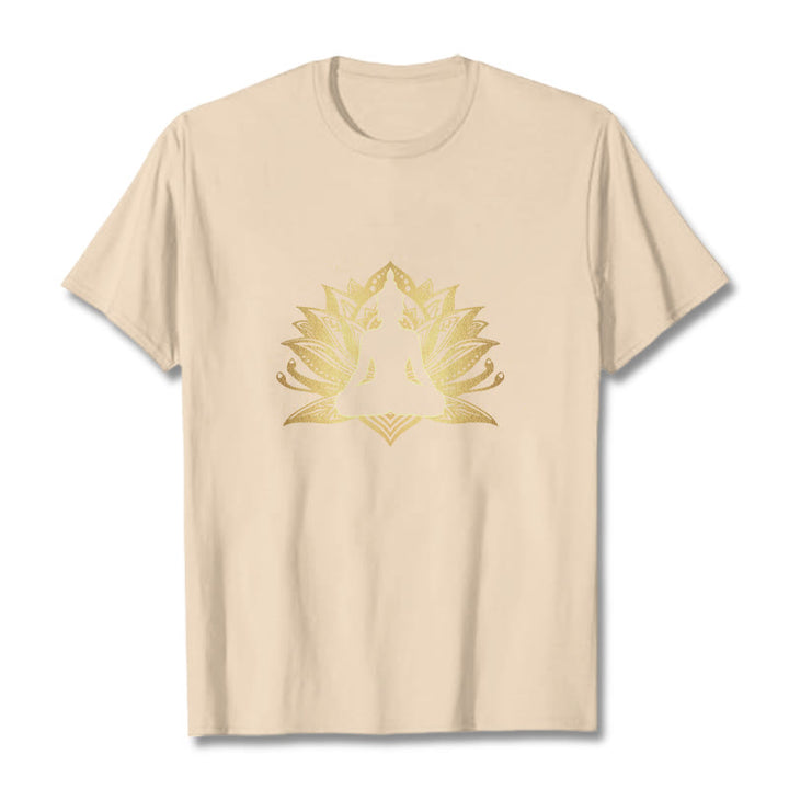 Buddha Stones Złoty Lotos Medytacja Budda T-shirt - For - 2XL - image 8