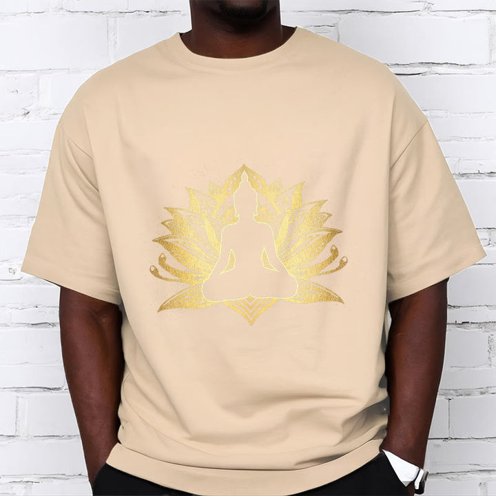 Buddha Stones Złoty Lotos Medytacja Budda T-shirt - image 9