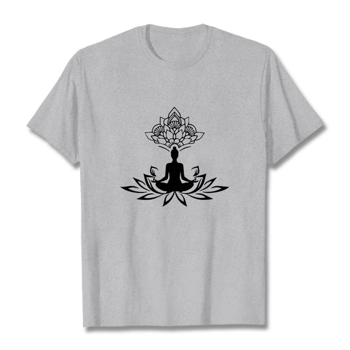 Buddha Stones Lotosu Medytacja Budda Koszulka T-shirt - Jasnoszary - 2XL - image 19