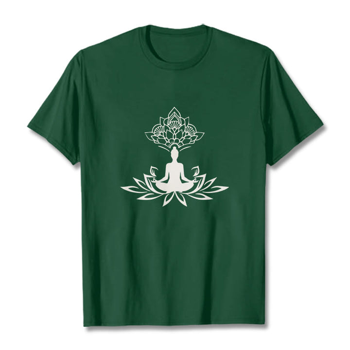 Buddha Stones Lotosu Medytacja Budda Koszulka T-shirt - ForestGreen - 2XL - image 11