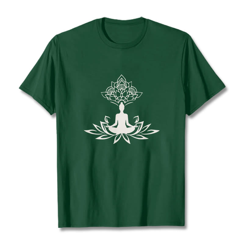 Buddha Stones Lotosu Medytacja Budda Koszulka T-shirt - ForestGreen - 2XL - image 10
