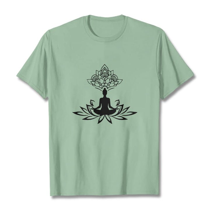 Buddha Stones Lotosu Medytacja Budda Koszulka T-shirt - PaleGreen - 2XL - image 14