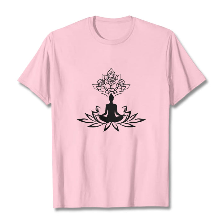 Buddha Stones Lotosu Medytacja Budda Koszulka T-shirt - Jasnoróżowy - 2XL - image 12